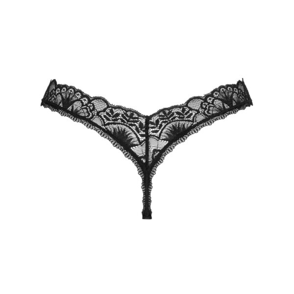 Мереживні стрінги Obsessive Donna Dream thong XS/S Black, низька посадка