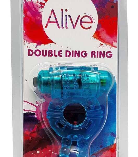 Ерекційне віброкільце Alive Double Ding Ring Blue