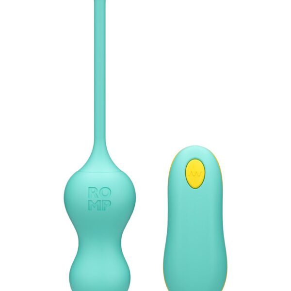 Віброяйце для точки G з пультом керування Romp Cello Light Teal, водонепроникне