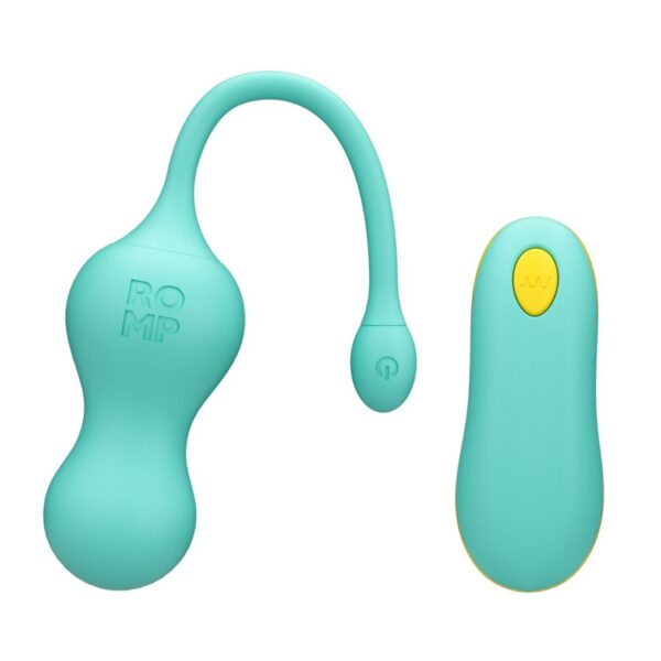 Віброяйце для точки G з пультом керування Romp Cello Light Teal, водонепроникне