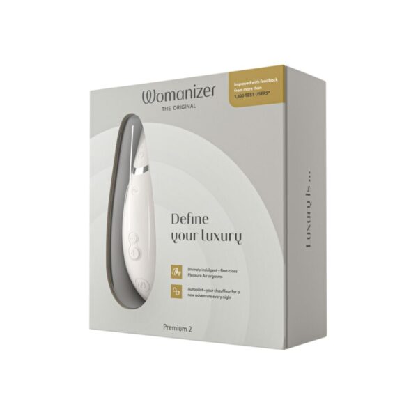 Вакуумний кліторальний стимулятор Womanizer Premium 2 - Grey, функції Autopilot та Smart Silence