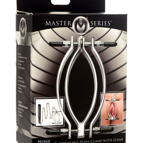 Затискач для статевих губ з повідцем Master Series Pussy Tugger Adjustable Vagina Clamp with Chain