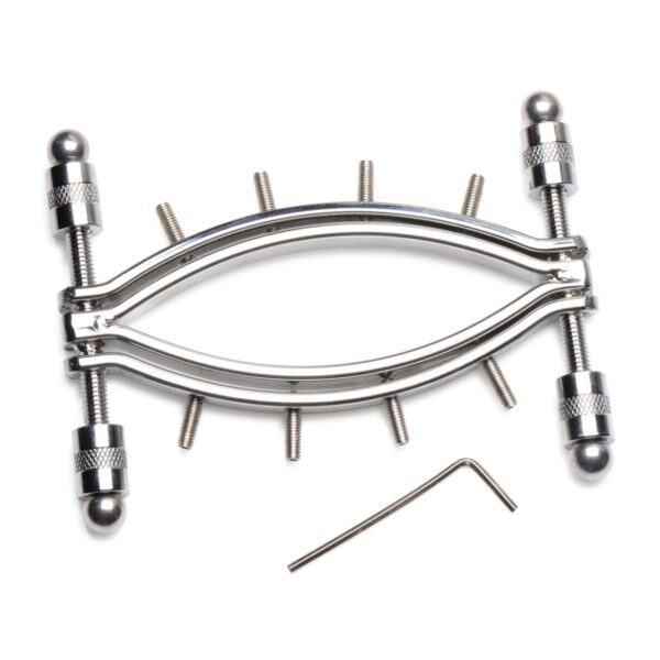 Затискач для статевих губ Master Series Spread'Em Poker Vagina Clamp with Adjustable Pressure Screws