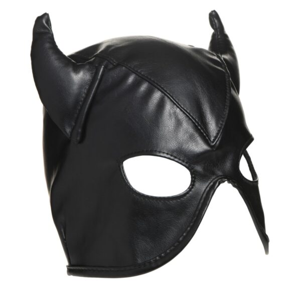 Маска Master Series Dungeon Demon Bondage Mask with Horns - Black