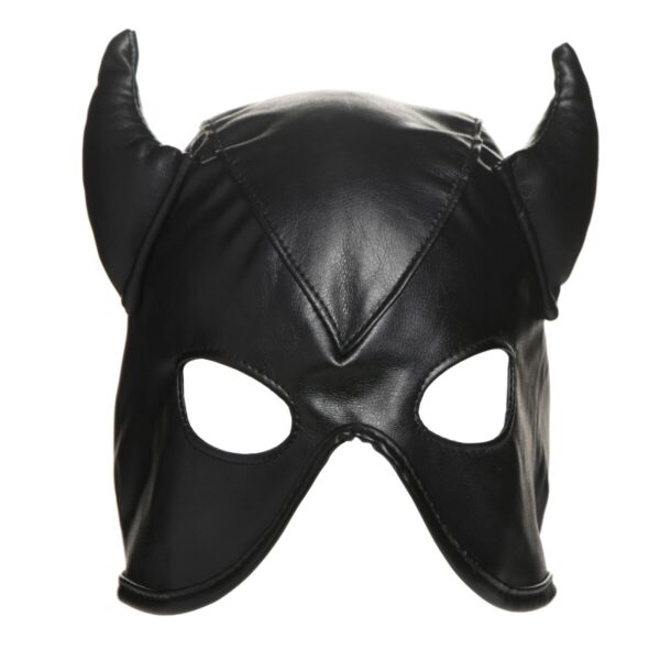 Маска Master Series Dungeon Demon Bondage Mask with Horns - Black