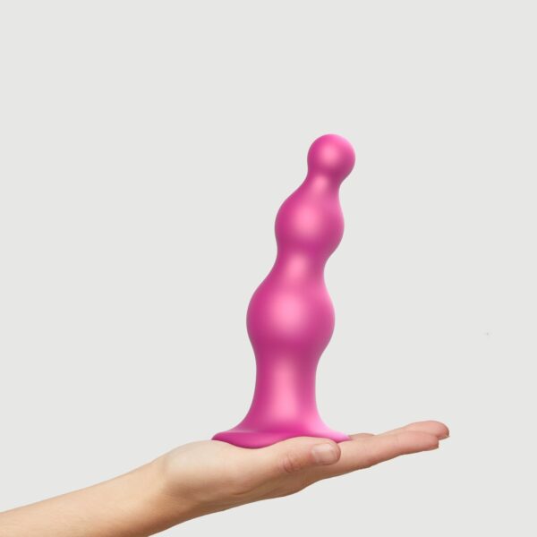 Насадка для страпона Strap-On-Me Dildo Plug Beads Framboise Metallic XL