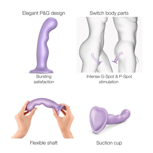 Насадка для страпона Strap-On-Me Dildo Plug P&G Lilas Metallic S