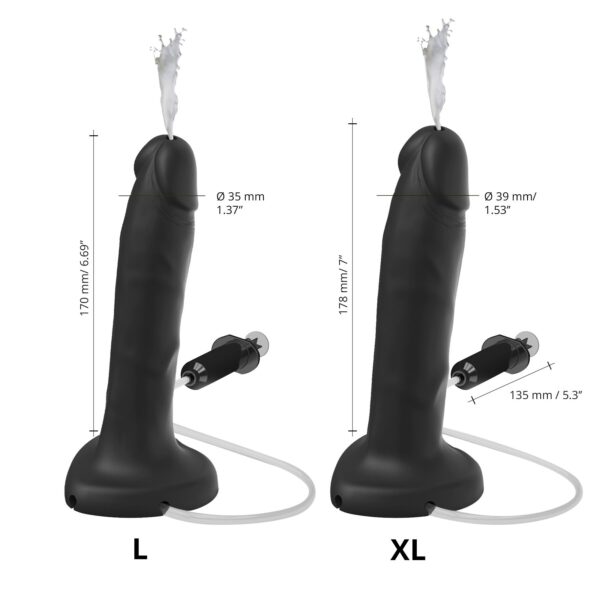 Фалоімітатор, що кінчає Strap-On-Me SQUIRTING CUM DILDO REALISTIC Black L