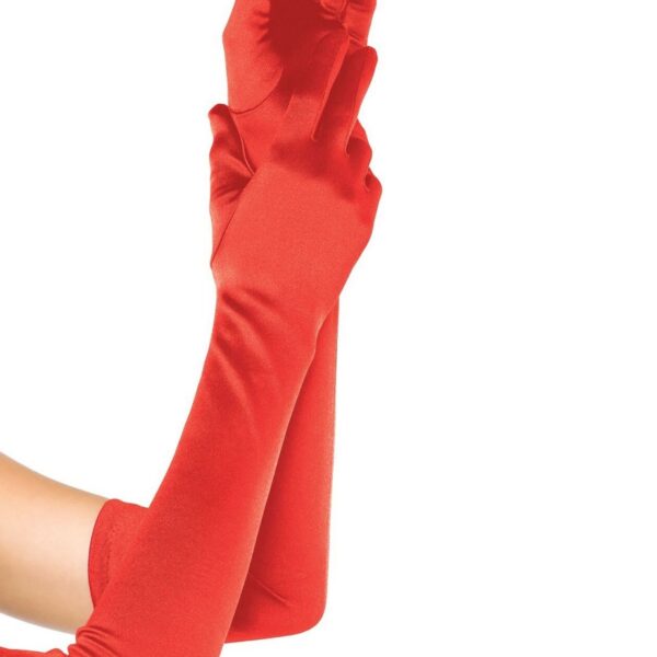 Довгі рукавички Leg Avenue Extra Long Satin Gloves red