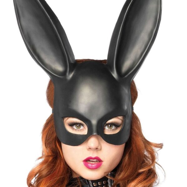 Маска кролика Leg Avenue Masquerade Rabbit Mask Black, довгі вушка, на резинці