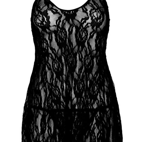 Пеньюар Leg Avenue Rose Lace Flair Chemise Black One Size