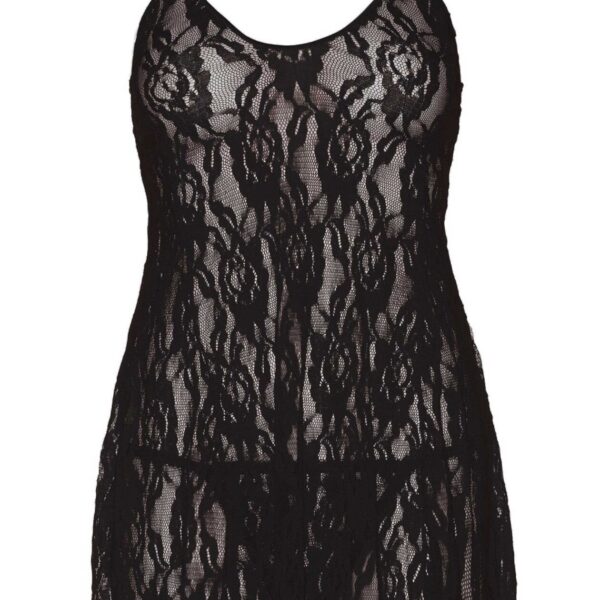 Пеньюар Leg Avenue Rose Lace Flair Chemise Black Plus Size