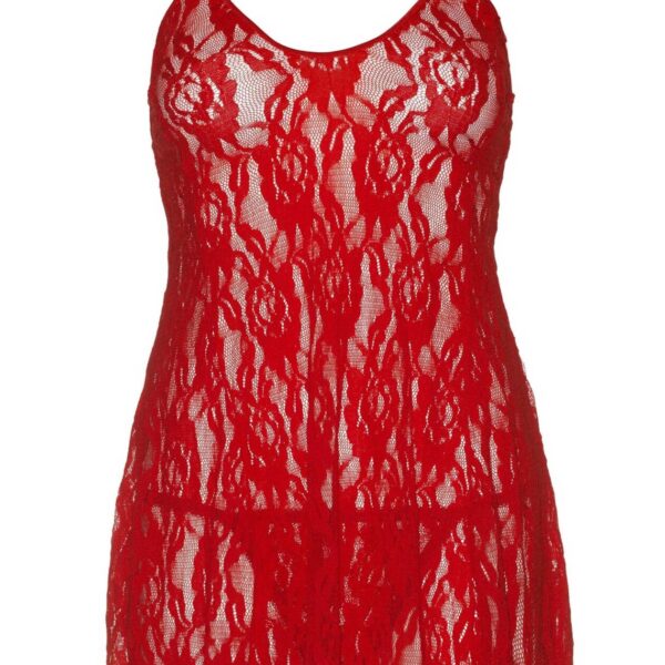 Пеньюар Leg Avenue Rose Lace Flair Chemise Red Plus Size