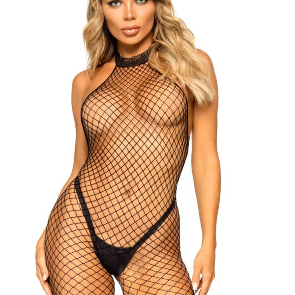 Бодістокінг Leg Avenue Racer neck bodystocking Black