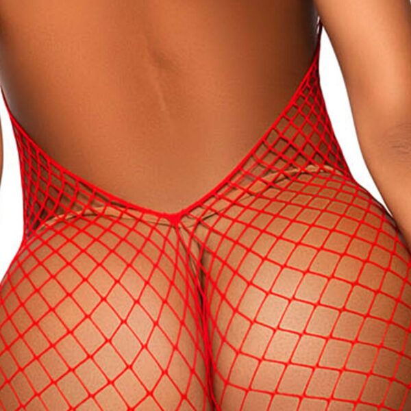 Бодістокінг Leg Avenue Racer neck bodystocking Red