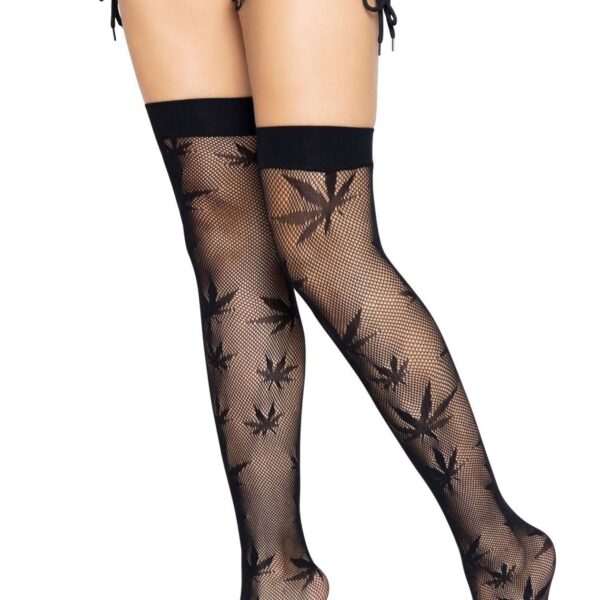 Панчохи Leg Avenue 420 Net thigh highs Black