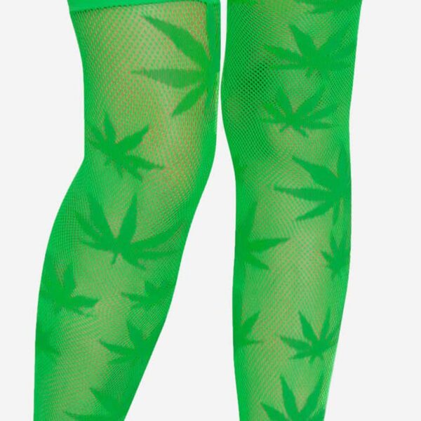 Панчохи Leg Avenue 420 Net thigh highs Green