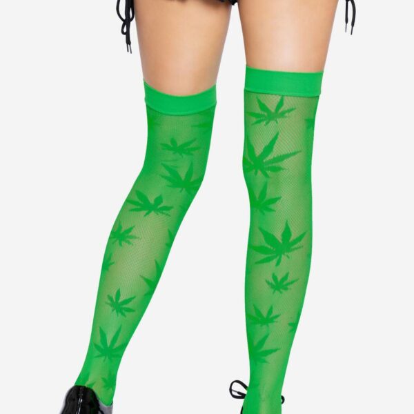 Панчохи Leg Avenue 420 Net thigh highs Green