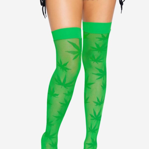 Панчохи Leg Avenue 420 Net thigh highs Green