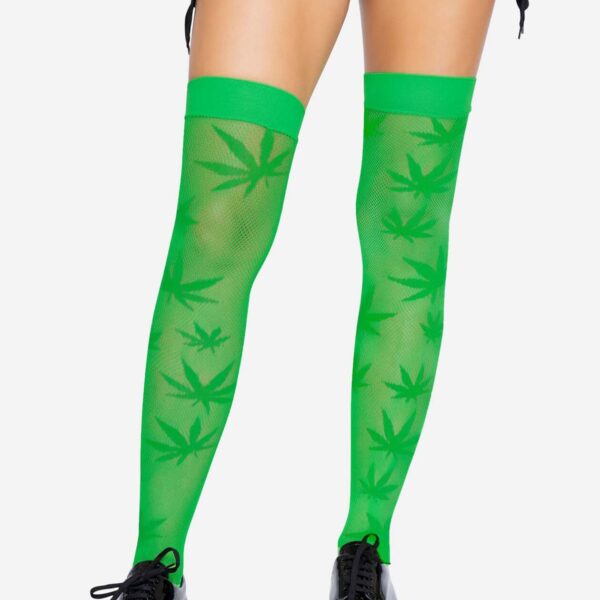 Панчохи Leg Avenue 420 Net thigh highs Green