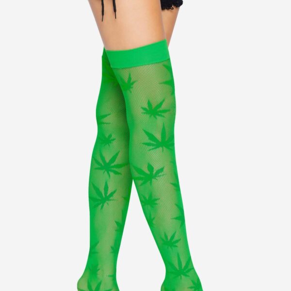 Панчохи Leg Avenue 420 Net thigh highs Green