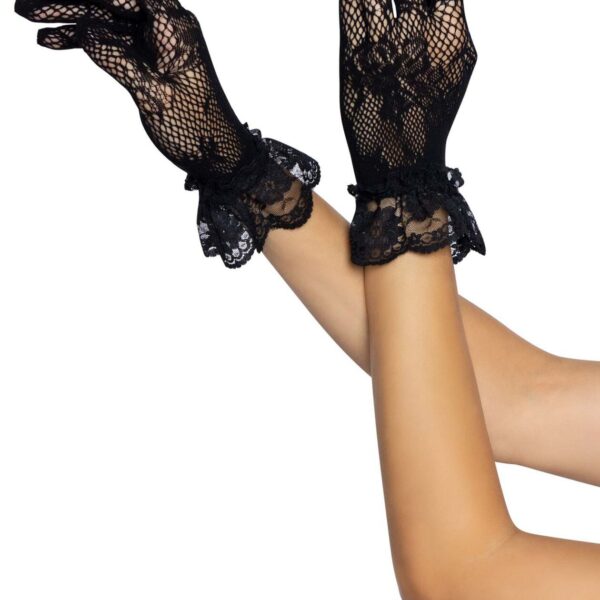 Рукавички Leg Avenue Floral lace wristlength gloves Black