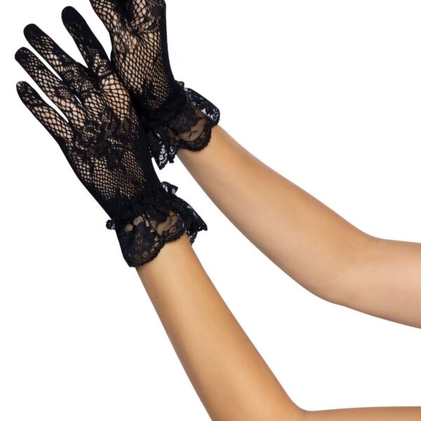 Рукавички Leg Avenue Floral lace wristlength gloves Black