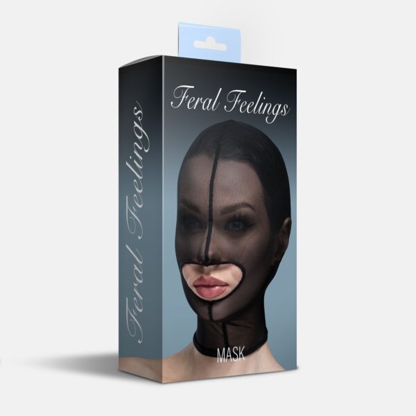 Маска сітка із відкритим ротом Feral Feelings - Hood Mask Black