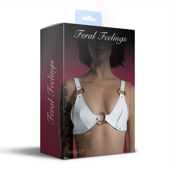 Ліф з натуральної шкіри Feral Feelings - Bikini Top White