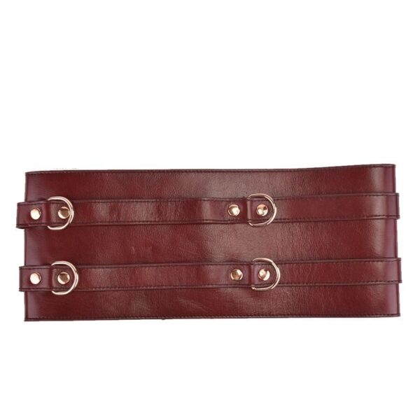 Шкіряний пояс для бондажу Liebe Seele Wine Red Waist Cuff S Size