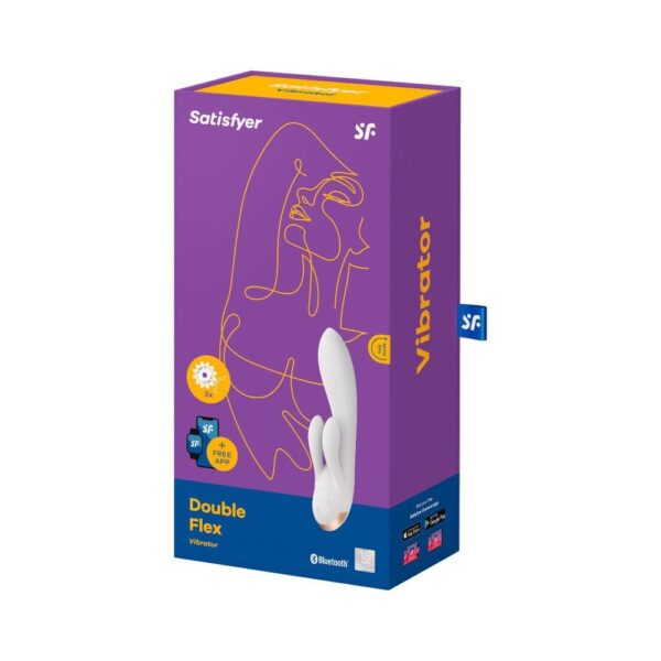 Смарт вібратор-кролик із подвійним відростком Satisfyer Double Flex White