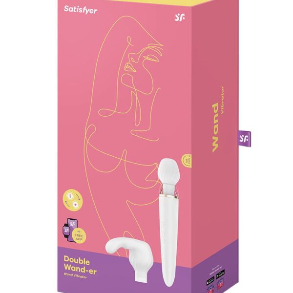 Смарт вібромасажер зі змінною головкою Satisfyer Double Wand-er