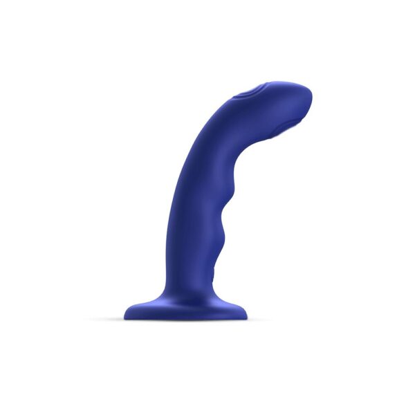 Насадка для страпона з подвійною точковою пульсацією Strap-On-Me TAPPING DILDO WAVE - NIGHT BLUE