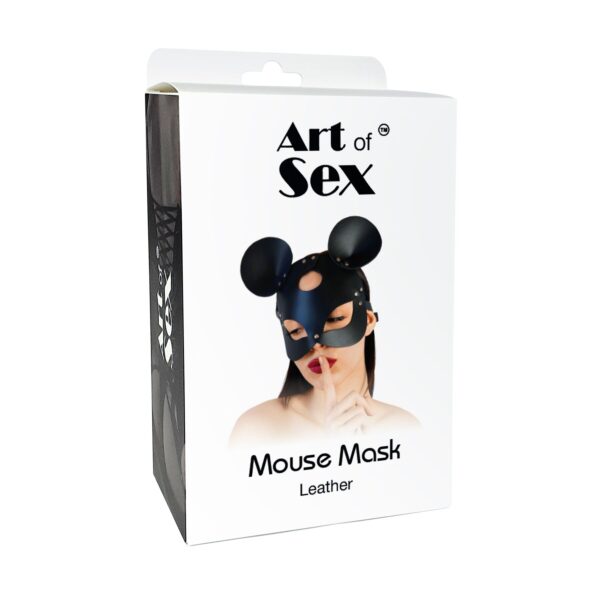 Шкіряна маска зайчика Art of Sex - Mouse Mask, колір Червоний