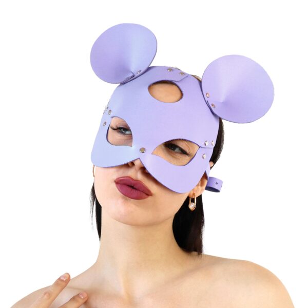 Шкіряна маска зайчика Art of Sex - Mouse Mask, колір Лавандовий