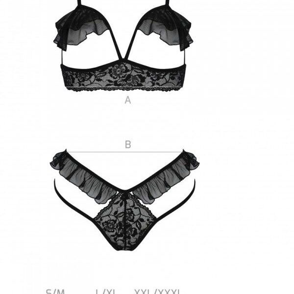 Комплект DOLLY SET WITH OPEN BRA black L/XL Passion