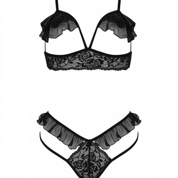 Комплект DOLLY SET WITH OPEN BRA black L/XL Passion