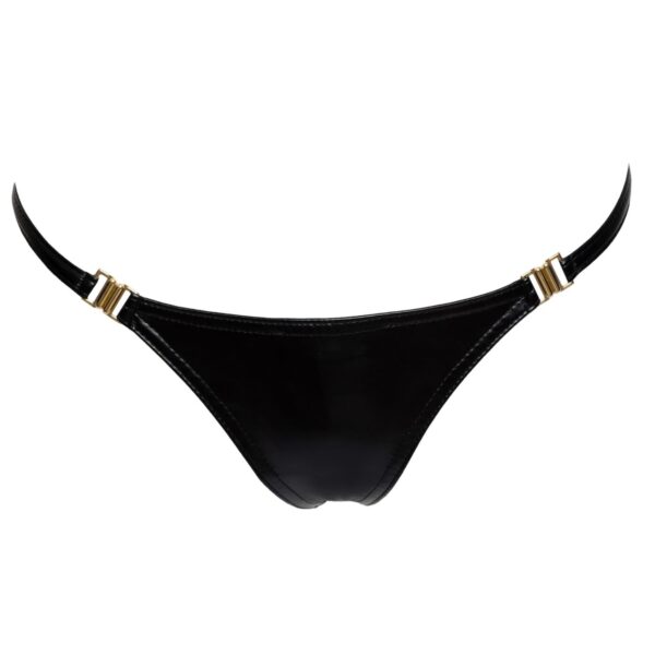 Трусики Noir Handmade P008 Powerwetlook panty with gold clasp - S