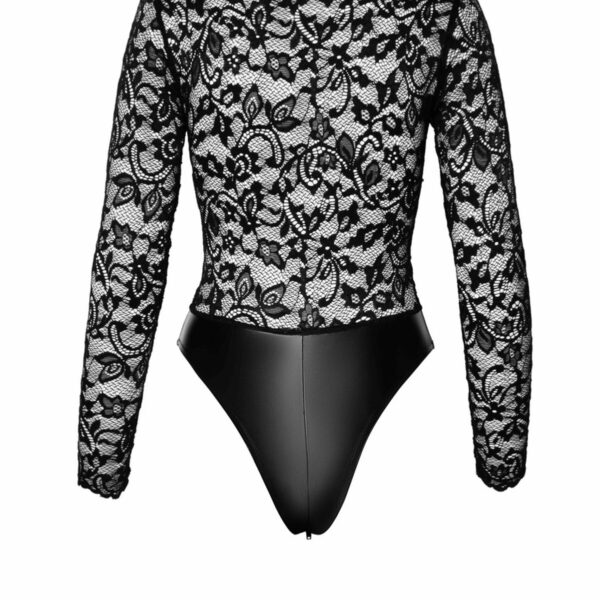 Боді Noir Handmade F296 Psyche bodysuit of lace and wetlook - S