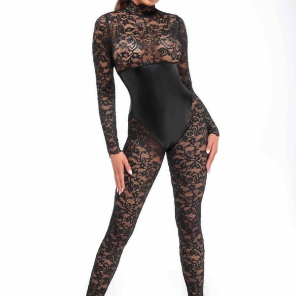 Комбінезон Noir Handmade F299 Enigma lace catsuit with underbust bodice - S