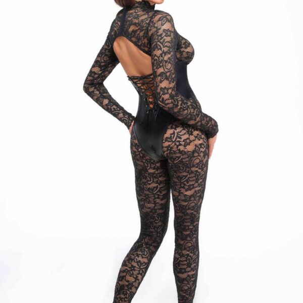 Комбінезон Noir Handmade F299 Enigma lace catsuit with underbust bodice - S