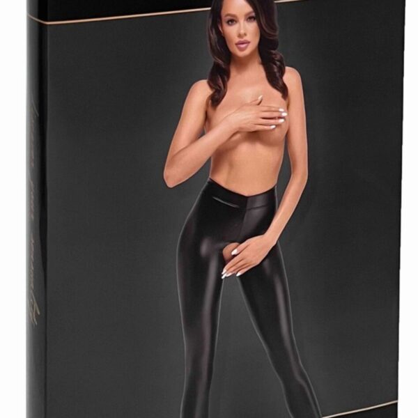 Легінси Noir Handmade F304 Taboo wetlook leggings with open crotch and bum - S