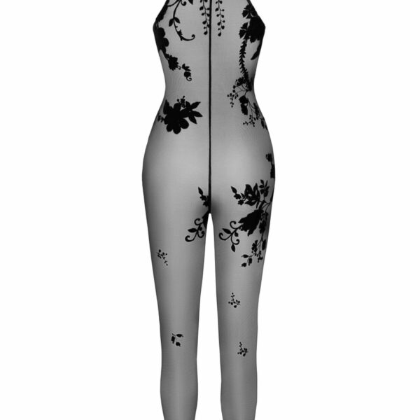 Бодістокінг Noir Handmade F315 Ego flocked mesh halter catsuit - S