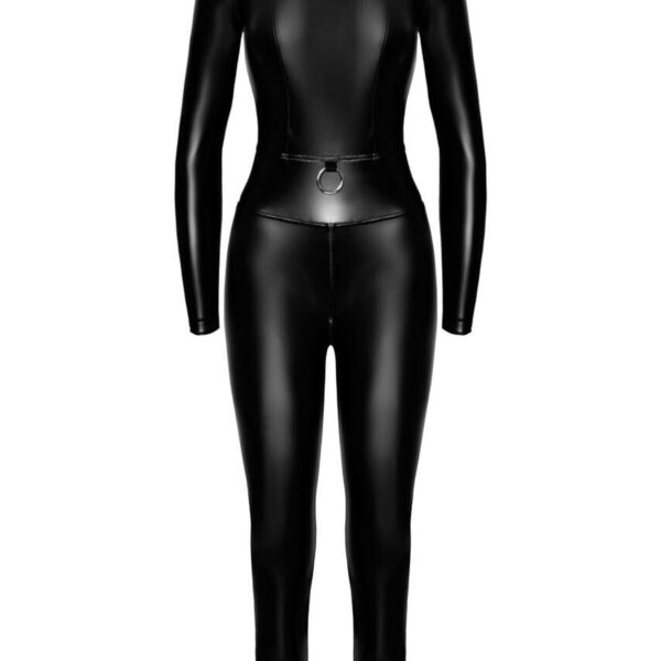 Комбінезон Noir Handmade F319 Caged wetlook catsuit with zippers and ring - M