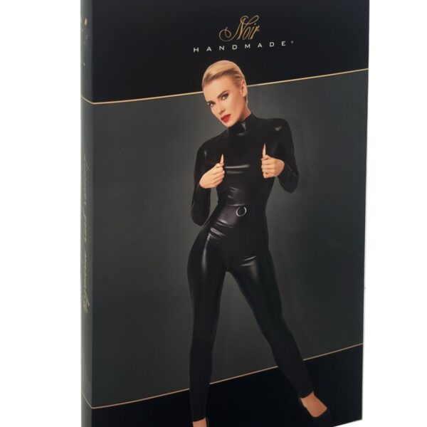 Комбінезон Noir Handmade F319 Caged wetlook catsuit with zippers and ring - M