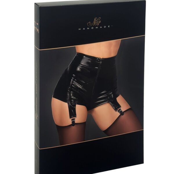 Шортики Noir Handmade F325 Glam suspender wetlook and vinyl shorts - S