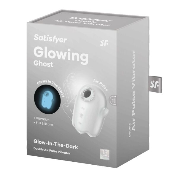 Вакуумний кліторальний стимулятор із вібрацією Satisfyer Glowing Ghost White