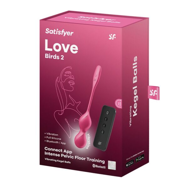 Вагінальні кульки з вібрацією Satisfyer Love Birds 2 Connect App Red