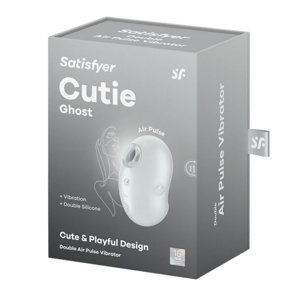 Вакуумний кліторальний стимулятор із вібрацією Satisfyer Cutie Ghost White