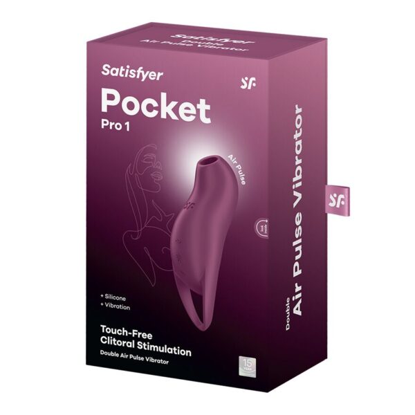 Вакуумний кліторальний стимулятор із вібрацією Satisfyer Pocket Pro 1 Purple